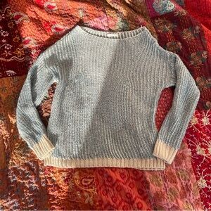Elegant Blue and Cream Women's Sweater